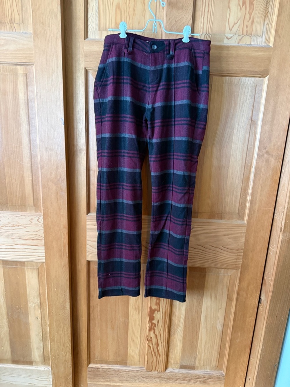 Woolrich Burgundy and Black Plaid wool pants